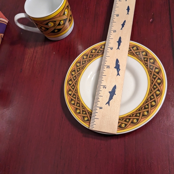 Espresso Set 12 Pieces NOS In Box Gold Black Porcelain Mini Coffee Cups & Saucer - Picture 13 of 16